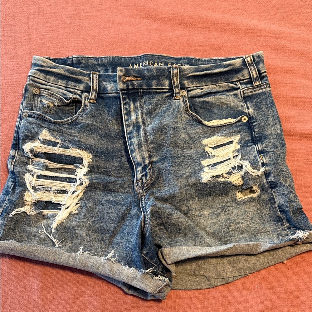 American Eagle Outfitters Ripped Blue Jean Shorts